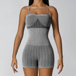 Hip Rise Waist Tight Sleeveless Yoga Jumpsuit Short Workout Romper
