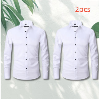 Men's Long Sleeve Business Casual Shirt – Loose Fit, 10 Colors, S–8XL | Canada & USA