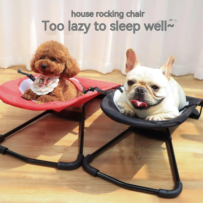 Portable Dog Rocking Chair – Mesh & Cotton Pet Lounger (Multiple Colours)