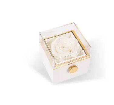 Fashion Acrylic Rotating  Valentine  Rose Jewelry gift  Box
