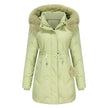Autumn Winter Fur Collar cotton padded long winter jacket for women