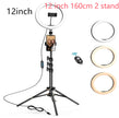 LED Ring Light with Tripod Stand, 8 10 12 inch, USB Powered, Phone Holder and Bluetooth Remote