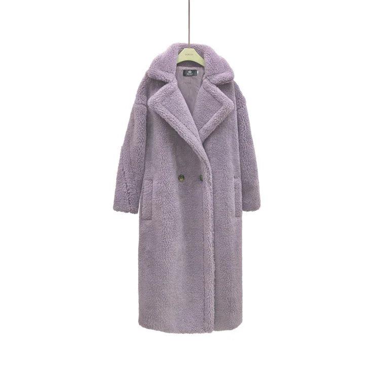 Winter Coats Women – Loose Lapel Medium-Length Polyester Coat