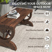 2-Person Wooden Garden Bench, Outdoor Wagon Wheel Porch Bench For Backyard Garden, Support 550 LBS, Rustic Country Style Patio Furniture, Brown