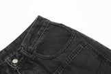 Pocket Design Loose Denim Straight-leg Trousers Men Jeans