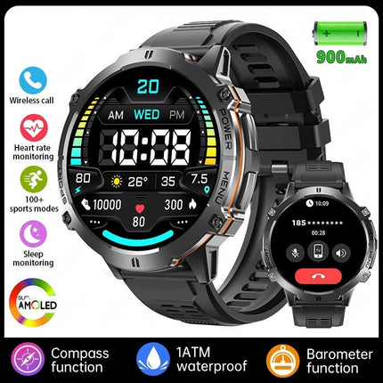 X3 Pro AMOLED Men's Smartwatch – Bluetooth Calling, 100+ Sports Modes, 900mAh Battery, Compass & Barometer