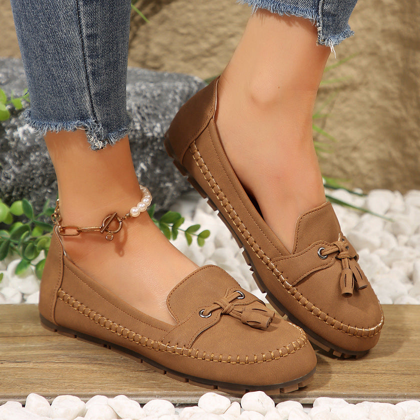 Women's Round Toe Loafers – Non-Slip Soft Comfortable Flat Shoes