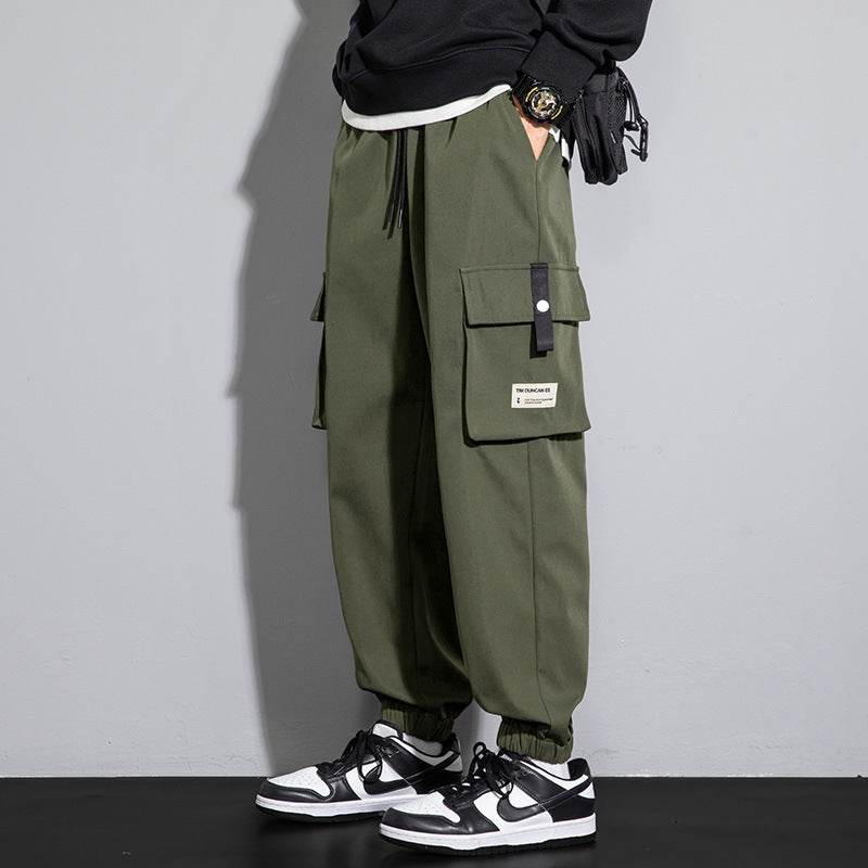 Plus Size Men's Workwear Bag Fall Loose Tappered Cargo Pant trouser