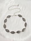Women's Carved Vintage Metal Waist Chain – Engraved Retro Body Chain Silver Gold