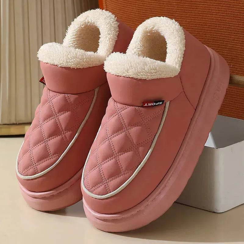 Winter Plush Cotton platform Shoes Warm Thick-bottom Waterproof Home Slippers All-match Indoor Outdoor Garden Shoes For Women