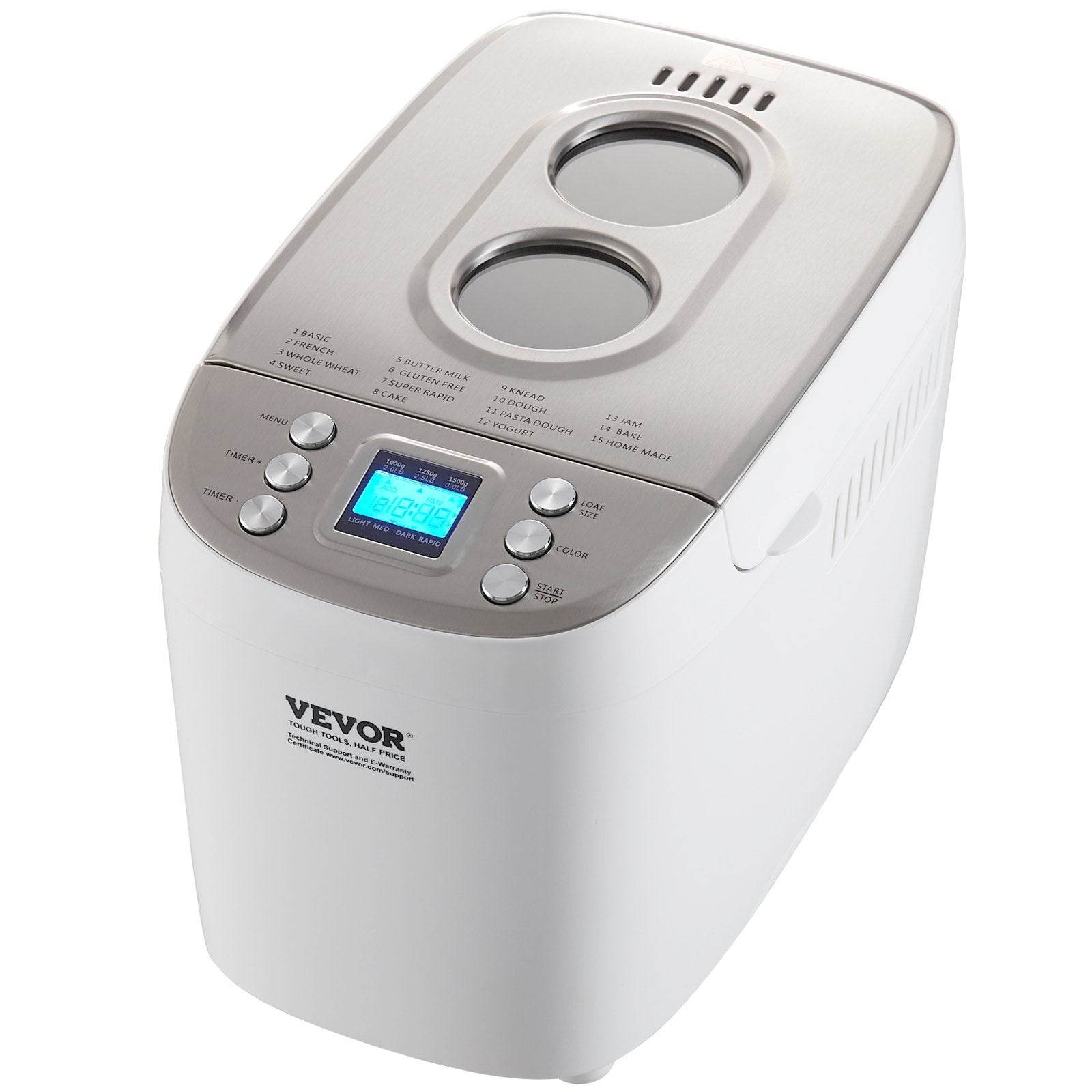 VEVOR Automatic Bread Maker 3LB Non-sticking Bread Making Machine