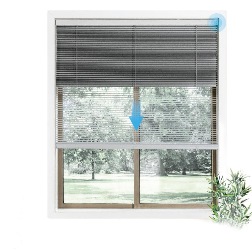 Double Layer Electric Honeycomb Curtain with Solar Charging & 15-Channel Remote, Motorized Blackout Blinds
