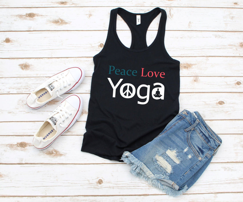 Peace Love Yoga Racerback Tank Top