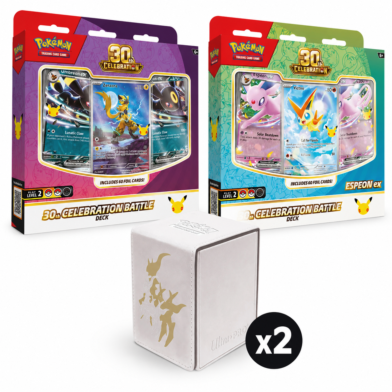 [PREORDER] Pokémon TCG - Mega Evolution - 30th Celebration - Umbreon ex and Espeon ex Battle Deck Bundle - 2026-10-30