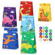 12Packs Christmas Dinosaur Candy Bags With 24Pcs Stickers Party Favor Bags Paper Gift Bags Treat Goody Gift Wrapping Bags For Christmas Halloween Dinosaur Themed Birthday Party Supplies