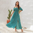 Elegant Off shoulder Spring Summer Maxi dress Slit Chiffon maxi dress for Beach vacation resort travel