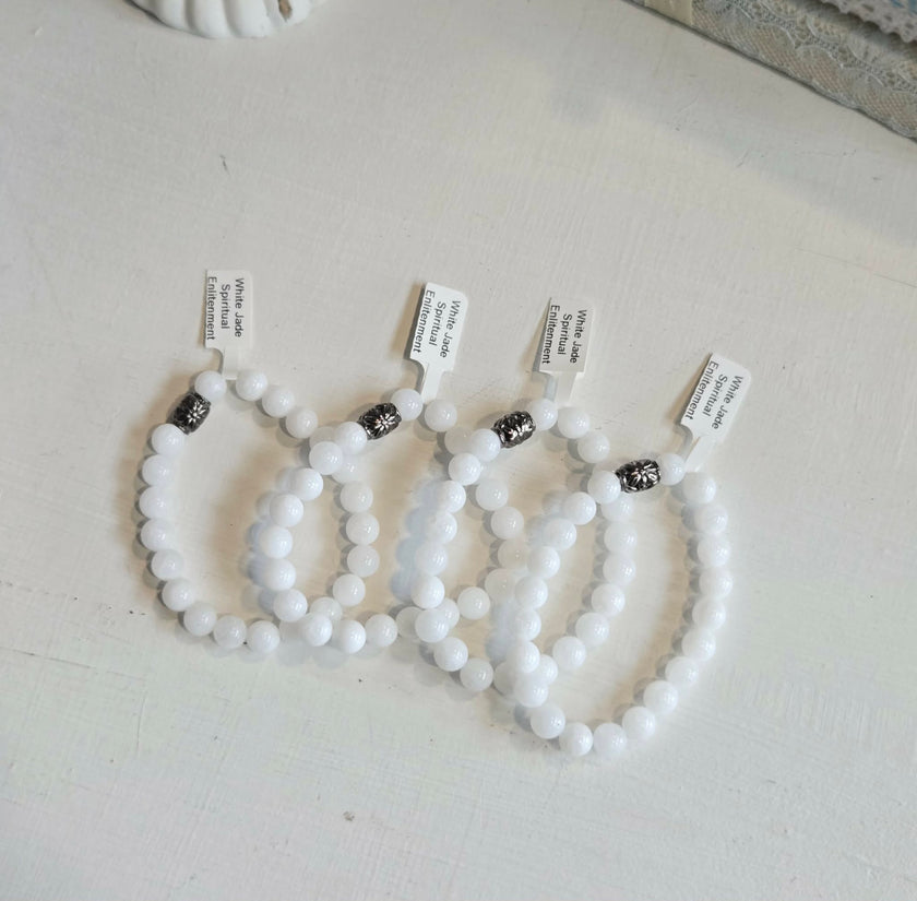 White Jade Gemstone Bracelet