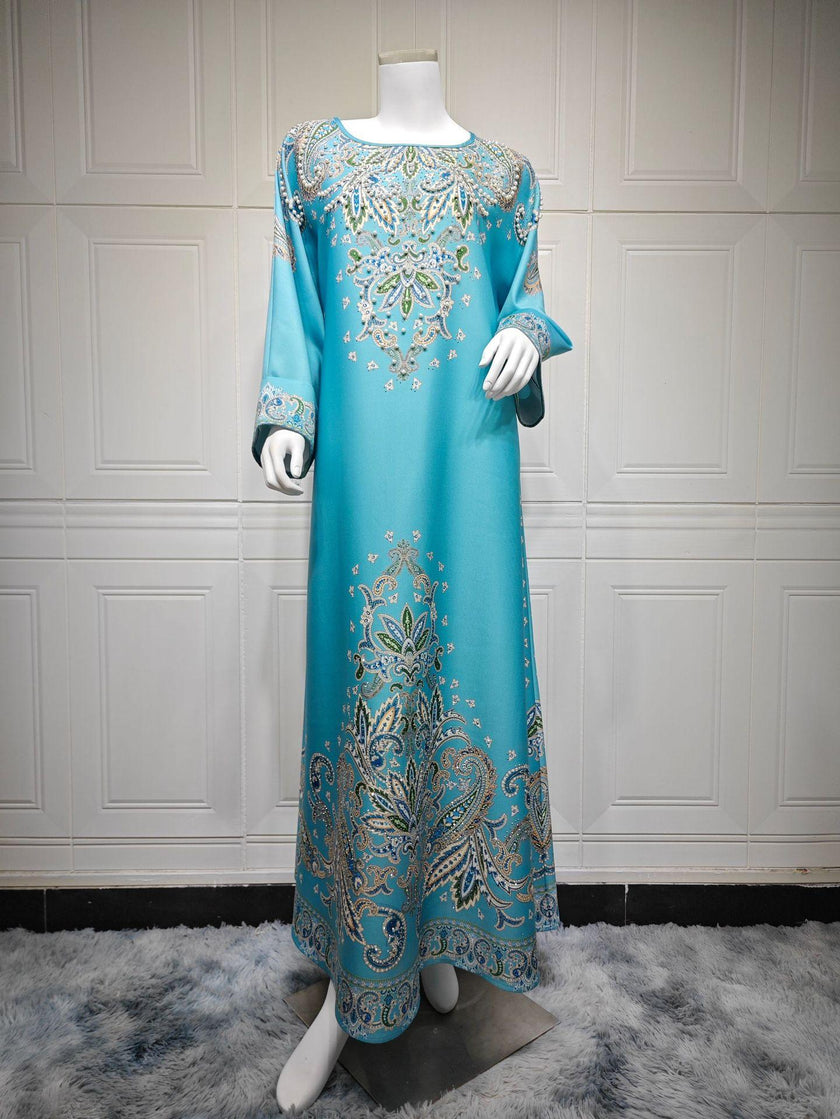 Muslim Robe Printed Dubai Women's Clothing Dress