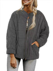 Casual Winter Cotton Padded Loose Pockets Long Sleeved Jacket Women