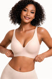 Women's Deep V Wireless Seamless Push-Up Bralette for Everyday and T-Shirt Wear