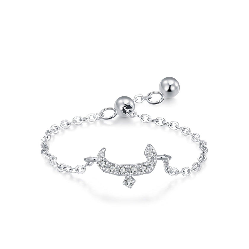 S925 Sterling Silver Niche Style Arabic Letters Pull-out Chain All-match Stackable