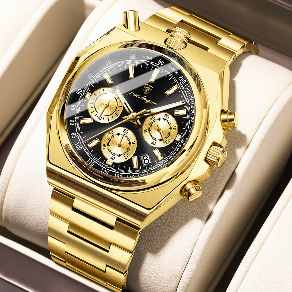 P897 Retro Men's Quartz Watch | Waterproof Luminous Steel Band
