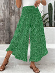 Women's Floral Smocked High Waist Wide Leg Palazzo Pants – Boho Casual Trousers S–XXL
