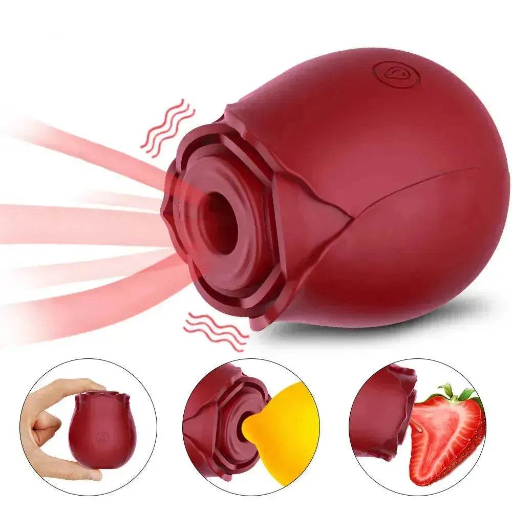 Rose Sec Sucking Tongue Licking Vibrating Toy Rose Toy for Women