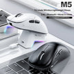 Smailwolf M5 Tri-Mode Wireless Mouse with Charging Dock – 2.4G, Bluetooth & Wired | Black, White, Rose Red