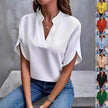 Summer Short-sleeved Chiffon Shirt New V-neck blouse Women's Casual Versatile Clothing Evening Tops for Women