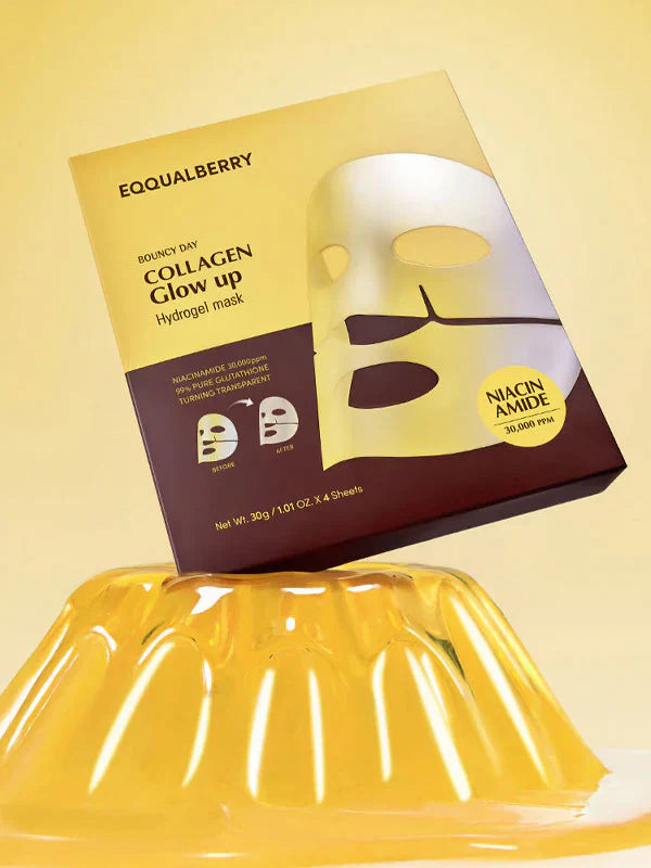 Eqqualberry Collagen Glow up Hydrogel Mask - 1 BOX / 4 PCS