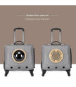 Rolling Pet Carrier Suitcase with Trolley Handle & Breathable Window