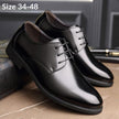 Men's Genuine Leather Business Dress Shoes – Wide Fit, Sizes 34–48