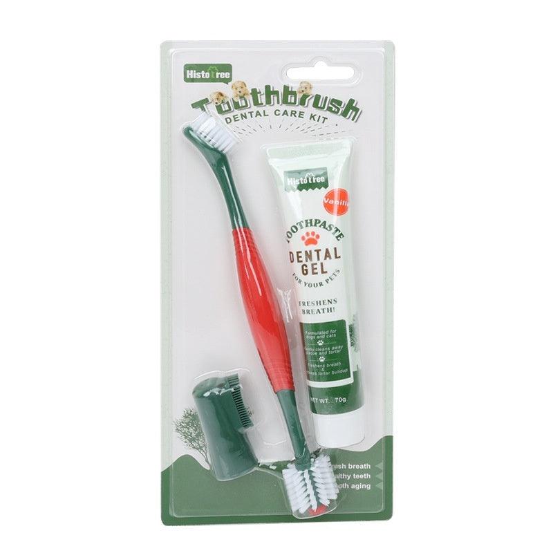 Dog Toothbrush & Toothpaste Kit – Pet Dental Care Set with Finger Brush & Dental Gel