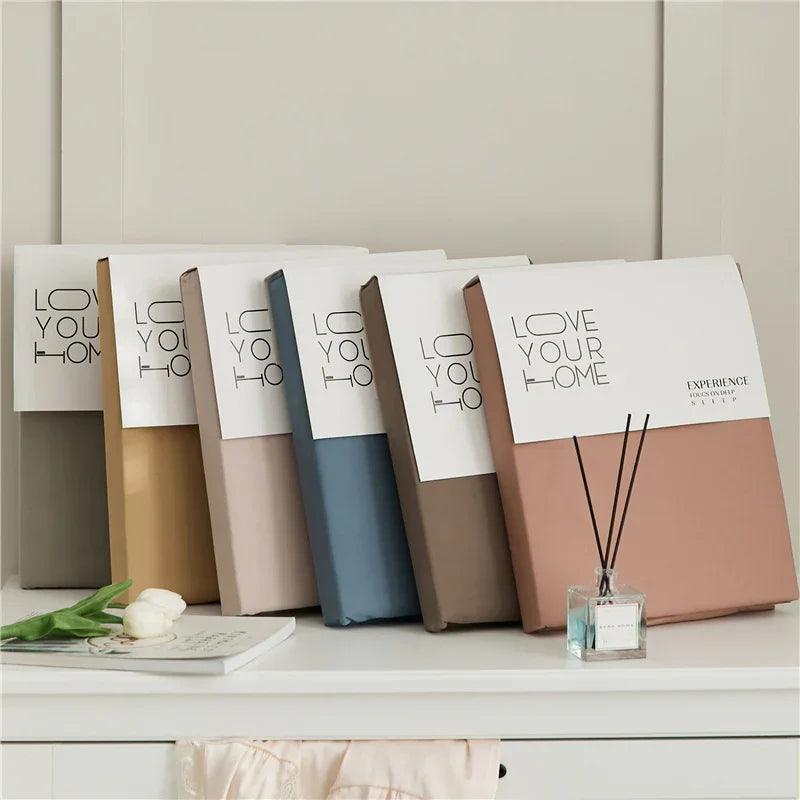 100% Cotton Sanding Duvet Cover Set - Thickened Solid Colour for Autumn and Winter
