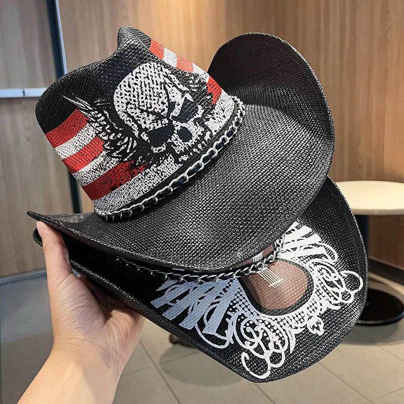Summer Outdoor Ethnic Style Felt and Straw Cowboy Hat