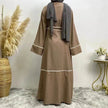 Contrast Striped Cardigan Arab  Robe
