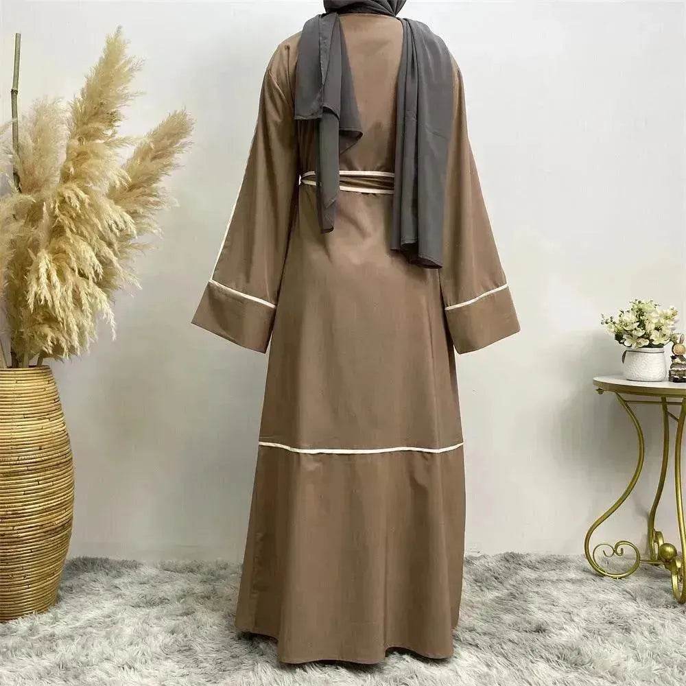 Contrast Striped Cardigan Arab  Robe