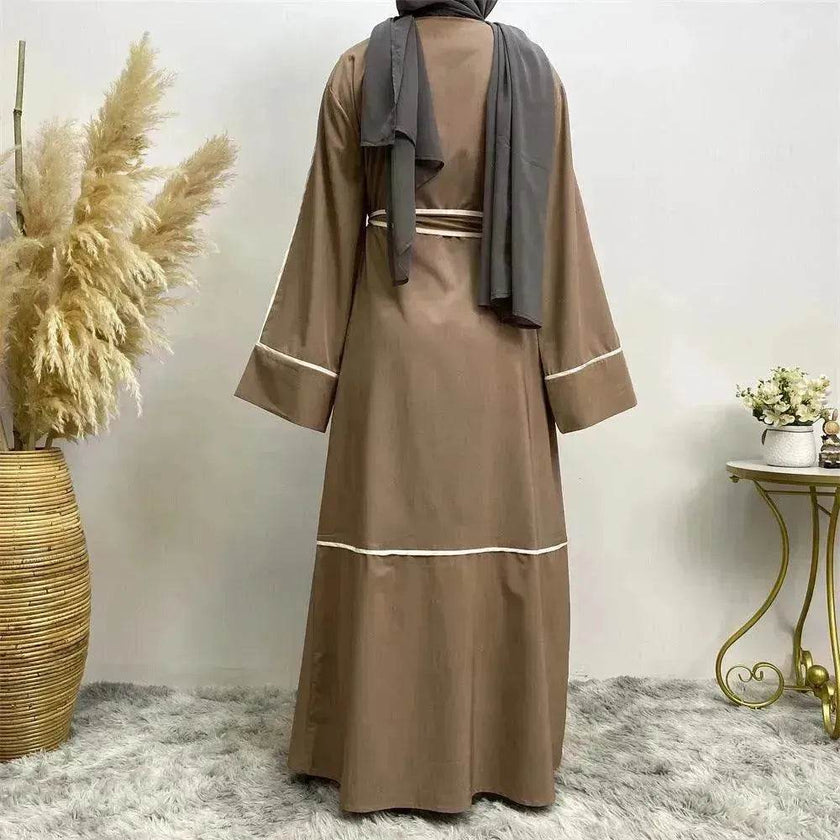Contrast Striped Cardigan Arab  Robe