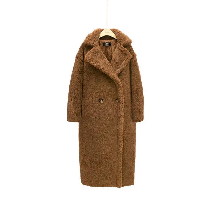 Winter Coats Women – Loose Lapel Medium-Length Polyester Coat