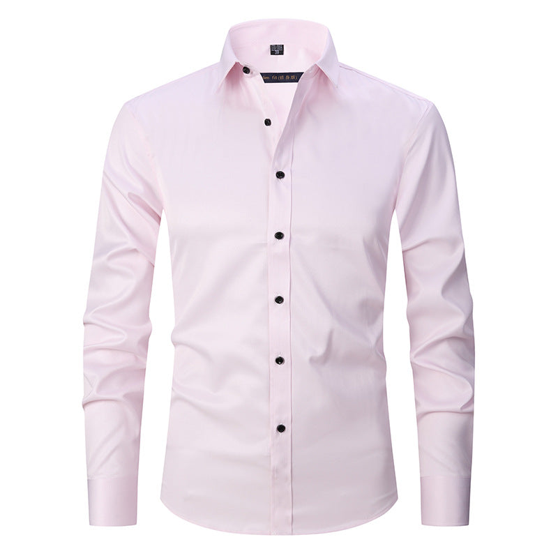 Men's Long Sleeve Business Casual Shirt – Loose Fit, 10 Colors, S–8XL | Canada & USA