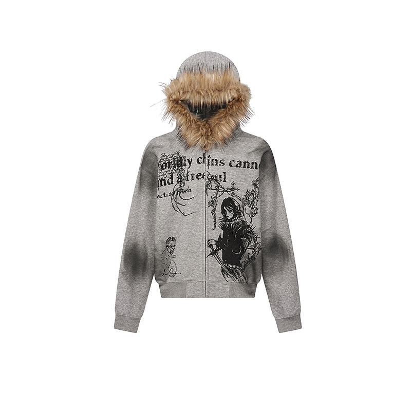 Men's High Street Hoodie Coat - Loose Fit Cardigan Jacket
