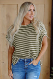 Striped Side Slit Top — Relaxed Casual Top for Women