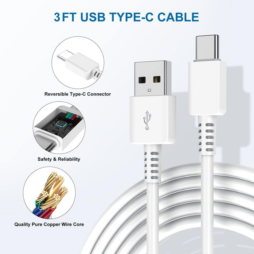 USB-C Fast Charger 2-Pack with 6ft Cable