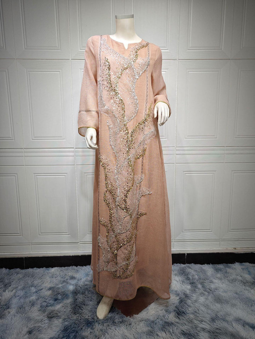 Muslim Robe Sequined Embroidery Dress
