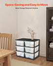 Clear Plastic Storage Drawers, 2-Pack, 6 Drawers Total, Transparent, for Closet, Office, Craft Room