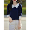 Lapels Bottoming Sweater blouse top For Women