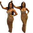 Sleeveless Beaded Long Party dress