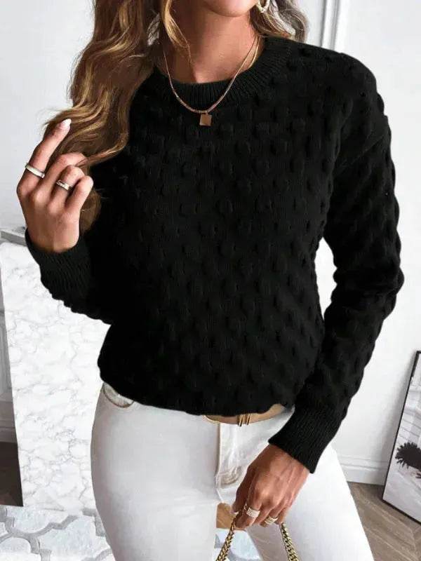 Pullover Round Neck Long Sleeves Knitwear Cashmere sweater Top women