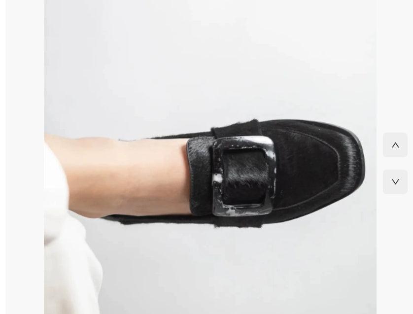 Women's Square Button Slip-On Flat Loafers for Banquet and Everyday Wear